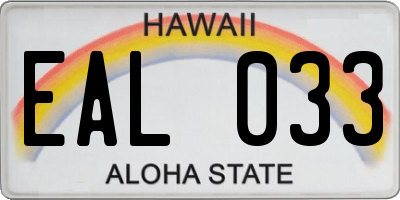 HI license plate EAL033