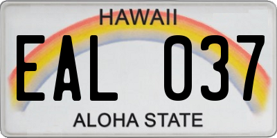HI license plate EAL037