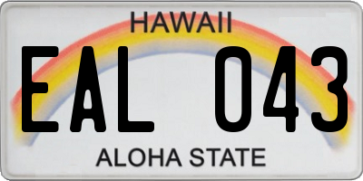 HI license plate EAL043