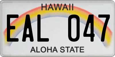 HI license plate EAL047