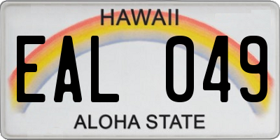 HI license plate EAL049