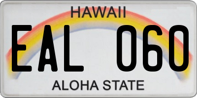 HI license plate EAL060