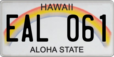 HI license plate EAL061