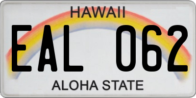 HI license plate EAL062