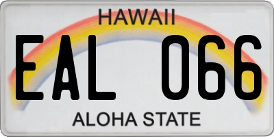 HI license plate EAL066