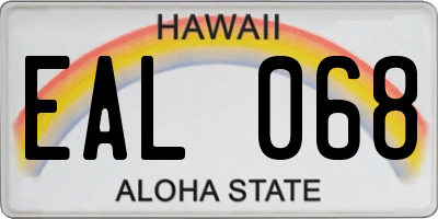HI license plate EAL068