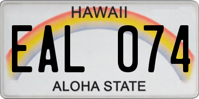 HI license plate EAL074