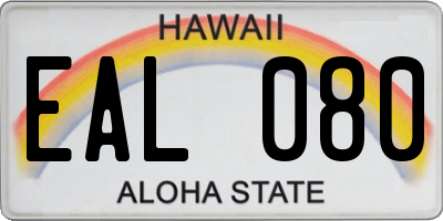 HI license plate EAL080