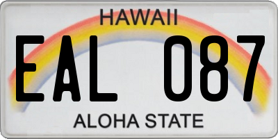 HI license plate EAL087