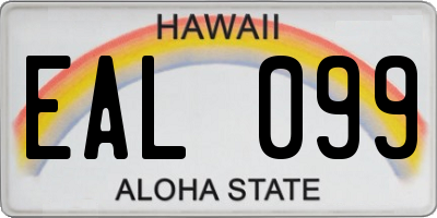 HI license plate EAL099