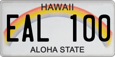 HI license plate EAL100