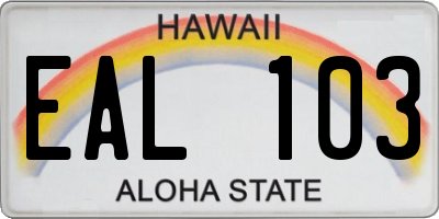 HI license plate EAL103