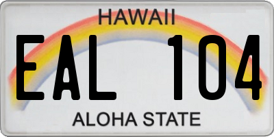 HI license plate EAL104