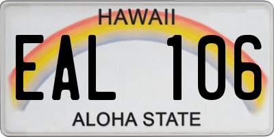 HI license plate EAL106