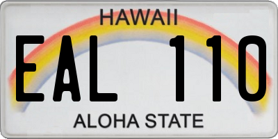 HI license plate EAL110