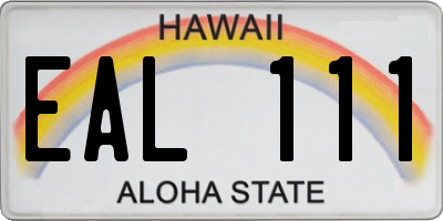 HI license plate EAL111