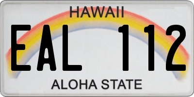 HI license plate EAL112