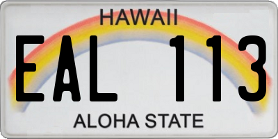 HI license plate EAL113