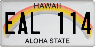 HI license plate EAL114