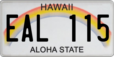 HI license plate EAL115