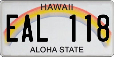 HI license plate EAL118