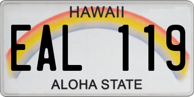 HI license plate EAL119