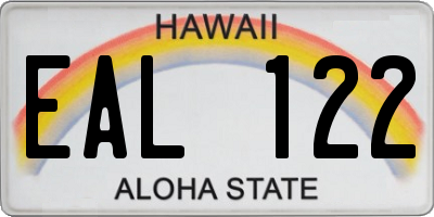 HI license plate EAL122