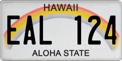 HI license plate EAL124