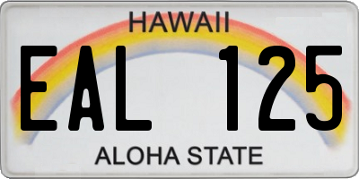 HI license plate EAL125