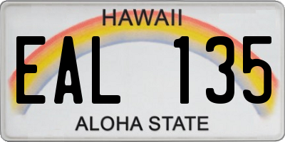 HI license plate EAL135