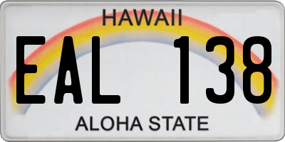 HI license plate EAL138