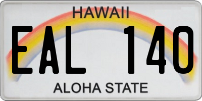 HI license plate EAL140