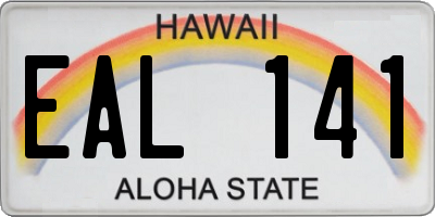 HI license plate EAL141