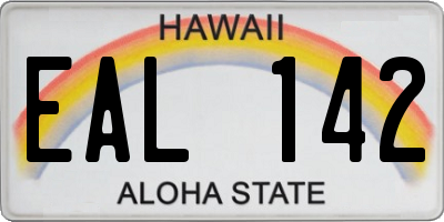 HI license plate EAL142