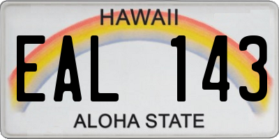 HI license plate EAL143