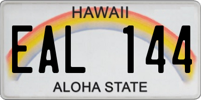 HI license plate EAL144