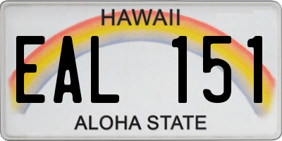 HI license plate EAL151