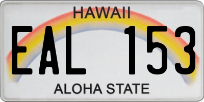 HI license plate EAL153