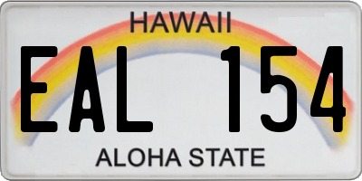 HI license plate EAL154