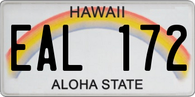 HI license plate EAL172