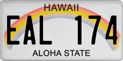 HI license plate EAL174