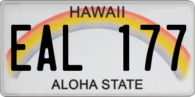 HI license plate EAL177