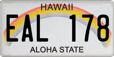 HI license plate EAL178