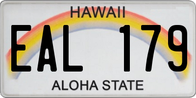 HI license plate EAL179