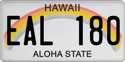 HI license plate EAL180