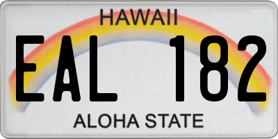 HI license plate EAL182