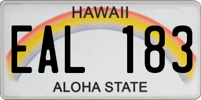 HI license plate EAL183