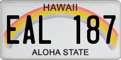 HI license plate EAL187