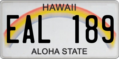 HI license plate EAL189