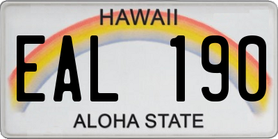 HI license plate EAL190